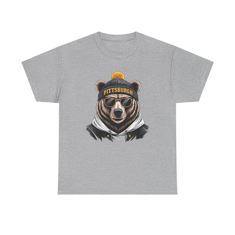 Pittsburgh Game Day Bear - Unisex Heavy Cotton Tee