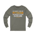 My Favorite Teams are Pittsburgh and Whoever is Playing Cleveland - Long Sleeve Tee Long-sleeve Printify S Grey TriBlend