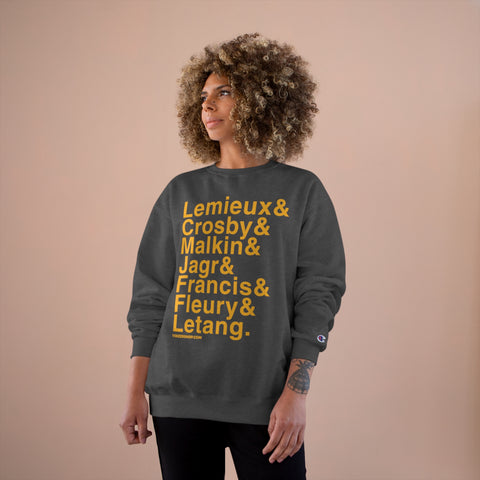 Famous Pittsburgh Penguins Ampersand - Champion Crewneck Sweatshirt Sweatshirt Printify   