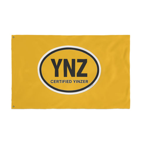 YNZ Certified Yinzer Double Sided Flag  - Double Sided Yellow Flag
