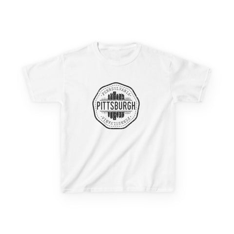 Pittsburgh Vintage Stamp - Kids Graphic T-Shirt