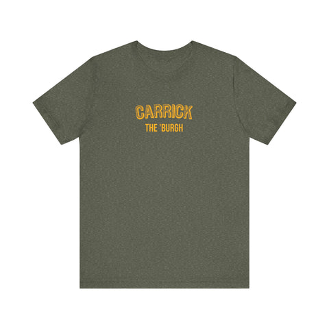 Carrick  - The Burgh Neighborhood Series - Unisex Jersey Short Sleeve Tee T-Shirt Printify Heather Military Green XS 