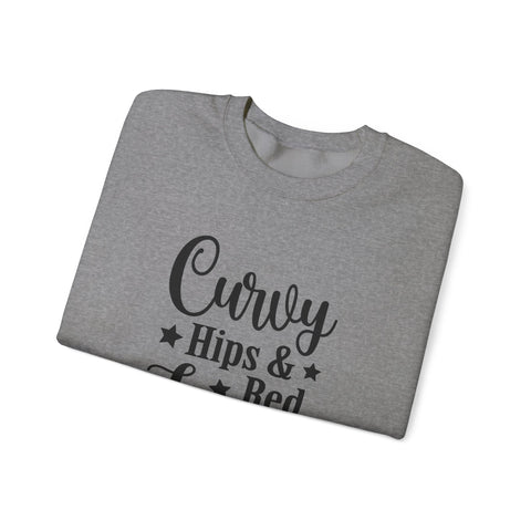 Curvy Hips & Red Lips (Pittsburgh Sarcasm Series) - Heavy Blend™ Crewneck Sweatshirt