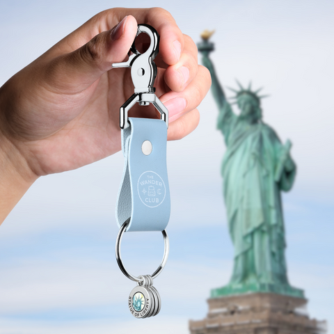 Vegan Keychain Sky Wanderchain – Handcrafted Leatherette Travel Memory Keepsake