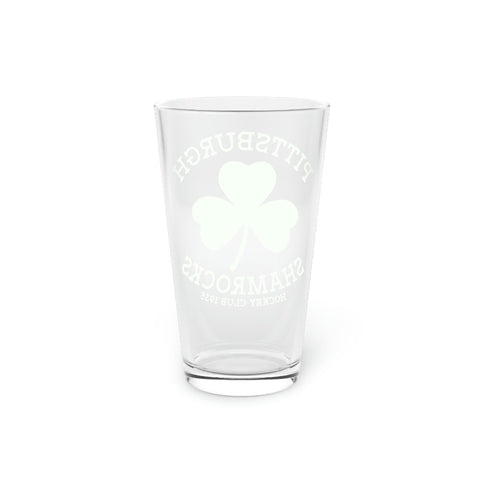 Pittsburgh Shamrocks Pint Glass  Vintage Ice Hockey   