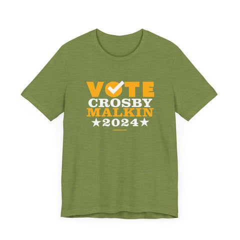 Vote Crosby Malkin 2024 - Election - Short Sleeve Tee T-Shirt Printify Heather Green XS