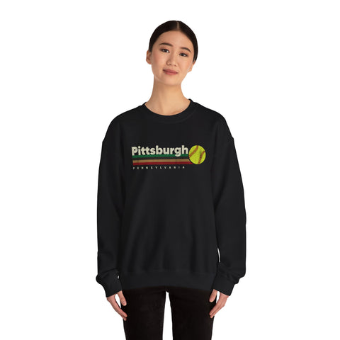 Vintage Pittsburgh Softball - Heavy Blend™ Crewneck Sweatshirt