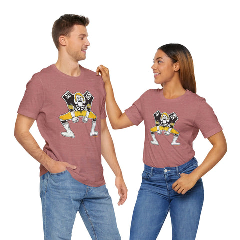 Pittsburgh Football Linebacker Cartoon -  Short Sleeve Tee T-Shirt Printify   