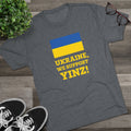 Ukraine, We Support Yinz! - Tri-Blend Crew Tee T-Shirt Printify   