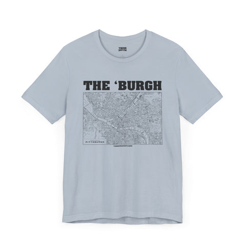 The 'Burgh Retro Map   - Short Sleeve Tee T-Shirt Printify Light Blue S 