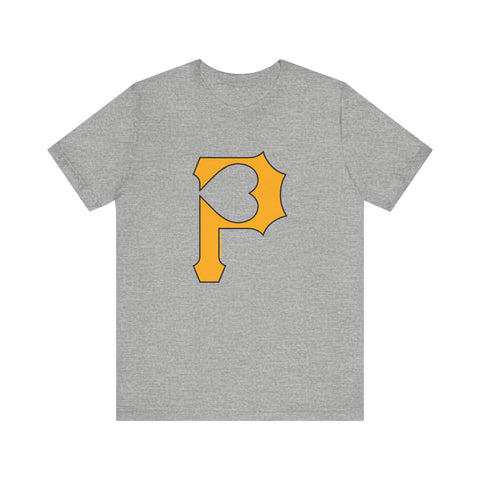 Heart of Pittsburgh - P for Pittsburgh Series - Short Sleeve Tee T-Shirt Printify Athletic Heather S 