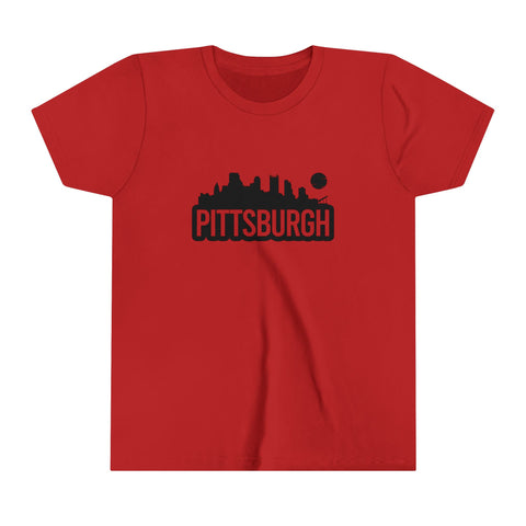 Pittsburgh Blot Graphic Image - Youth Short Sleeve Tee Kids clothes Printify Red S