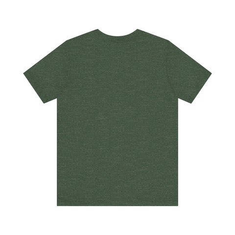 Back of forest green Vintage Classic Pittsburgh Short Sleeve T-Shirt, soft heathered fabric and slim fit cut.