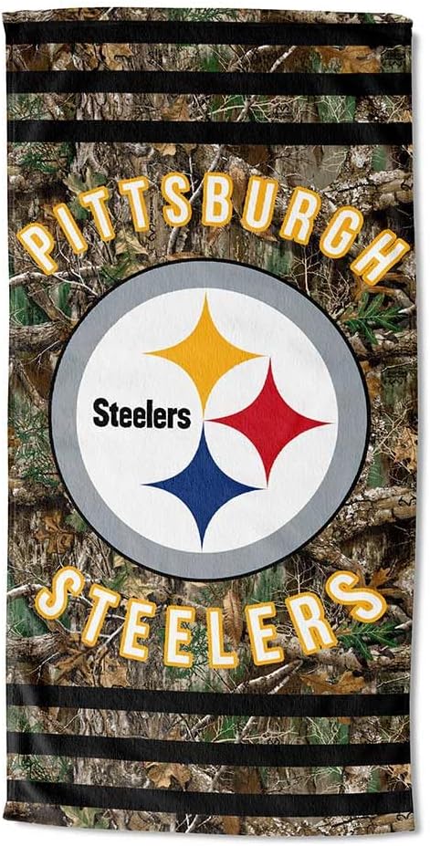 Pittsburgh Steelers Realtree Camo Beach Towel - 30" x 60"