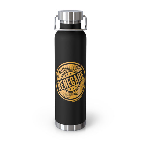 Pittsburgh Renegade Copper Vacuum Insulated Bottle, 22oz Mug Printify Black 22oz