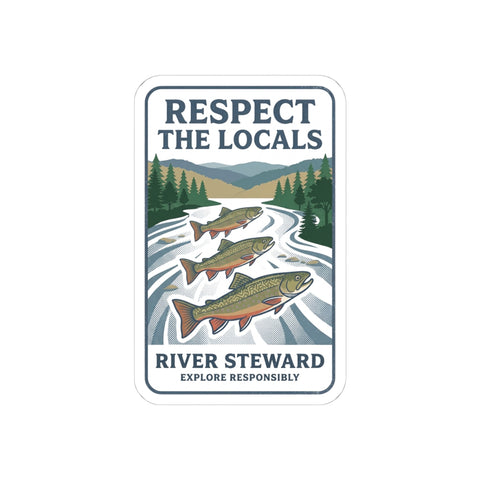 Respect The Locals River Steward Sticker | Protect Our National Parks, Vintage Outdoor
