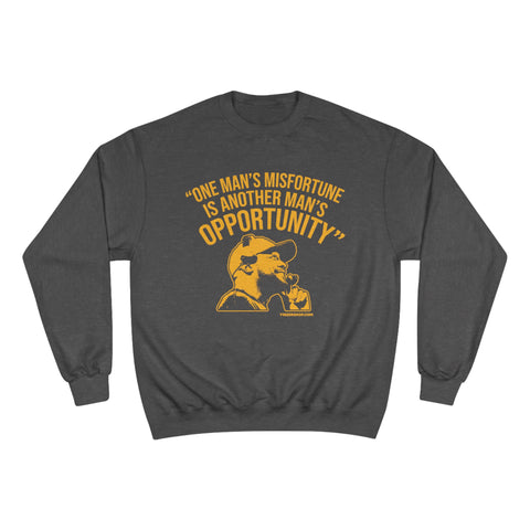 Opportunity - Tomlin Quote - Champion Crewneck Sweatshirt Sweatshirt Printify Charcoal Heather S 