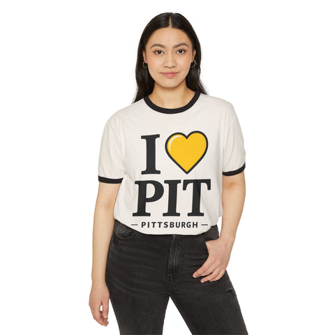 I Heart PIT - Next Level Unisex Cotton Ringer T-Shirt