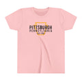 Pittsburgh PA Keystone - Youth Short Sleeve Tee Kids clothes Printify Pink S