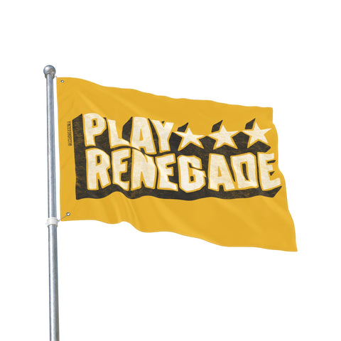 Play Renegade Retro Star Graphic - Double Sided Yellow Flag