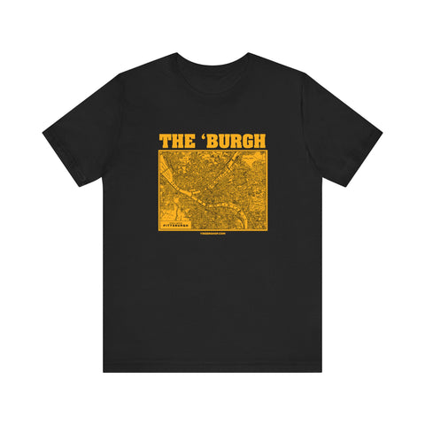 The 'Burgh Retro Map   - Short Sleeve Tee T-Shirt Printify Black S 