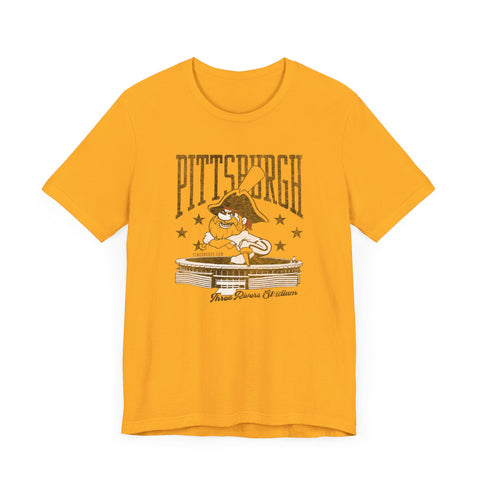 Pittsburgh Baseball Three River Stadium Retro Design - Short Sleeve Tee