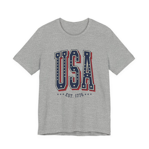 USA vintage varsity tee | 4th of July patriotic graphic