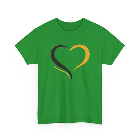 Black and Yellow Heart - Unisex Heavy Cotton Tee