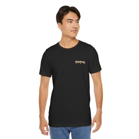 Vintage Pittsburgh Sunset (Print on Back) - Unisex Jersey Short Sleeve Tee