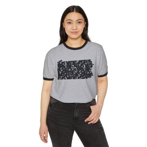 Pennsylvania Grunge - Unisex Cotton Ringer T-Shirt