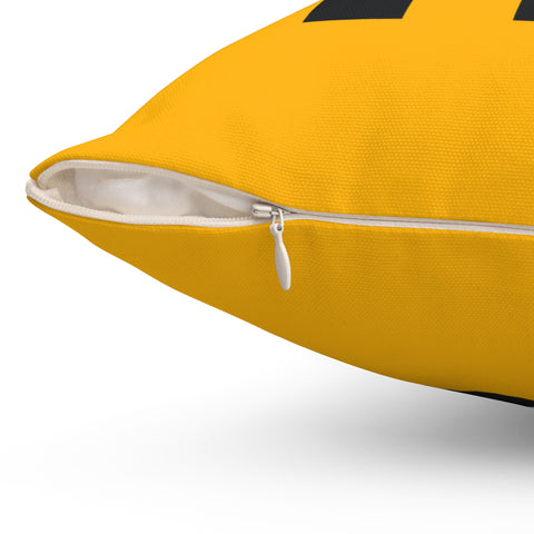 412 City Code Throw Pillow — Yellow Pittsburgh Number Accent Pillow