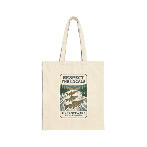 Respect the Locals River Steward Tote | Vintage National Park Wildlife, Distressed Outdoor Graphic
