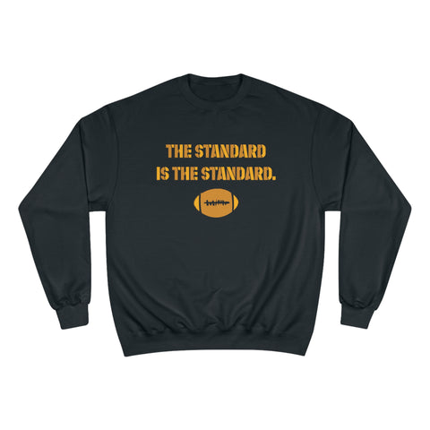 The Standard Is The Standard - Two Tone - Champion Crewneck Sweatshirt Sweatshirt Printify Black S 