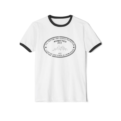 Pittsburgh Border Stamp - Next Level Unisex Cotton Ringer T-Shirt
