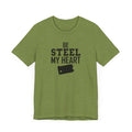 Be Steel my Heart Pittsburgh - Unisex Jersey Short Sleeve Tee T-Shirt Printify Heather Green XS