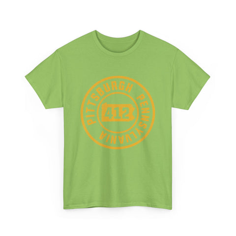 412 Pittsburgh Stamp - Unisex Heavy Cotton Tee