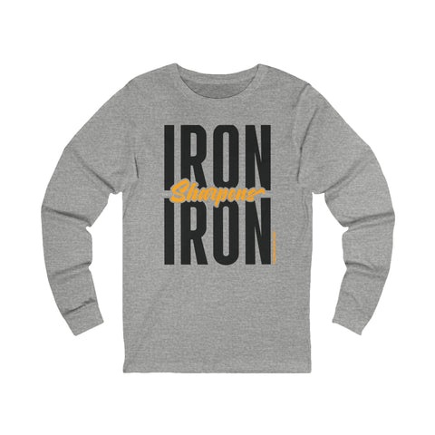 Iron Sharpens Iron Proverbs 27:17 - Frequent Tomlin Quote - Long Sleeve Tee Long-sleeve Printify M Athletic Heather