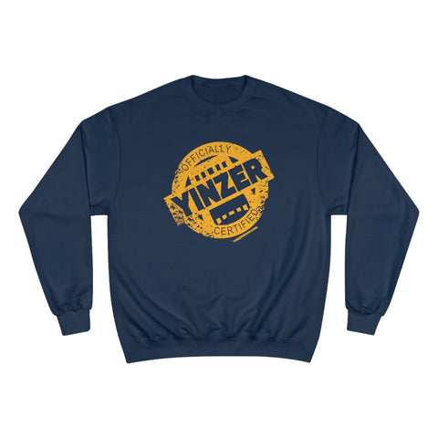 Certified Yinzer - Champion Crewneck Sweatshirt Sweatshirt Printify Navy S 
