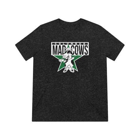 Columbus Mad Cows T-Shirt (Tri-Blend Super Light) T-Shirt Vintage Ice Hockey Black Heather XS 