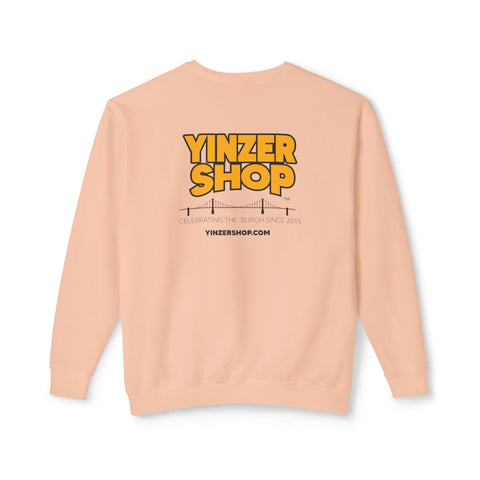 YinzerShop Serving Since 2015 - Print on back - Comfort Colors® 1466 Unisex Lightweight Crewneck Sweatshirt Sweatshirt Printify