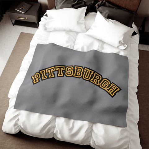 Pittsburgh Block Letters - TT Style - Sweatshirt Blanket