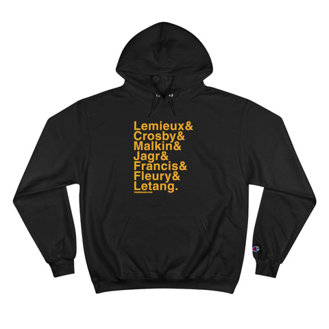 Famous Pittsburgh Penguins Ampersand - Champion Hoodie Hoodie Printify Black S 