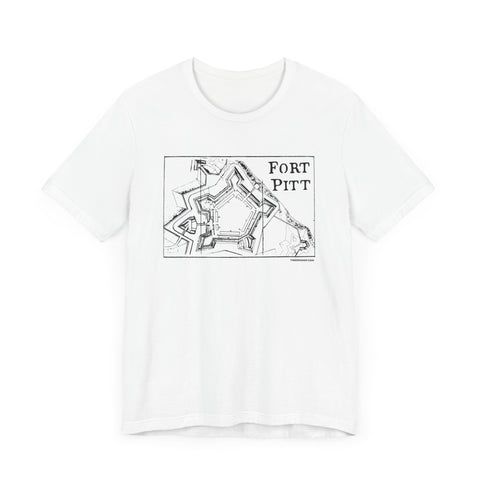 Fort Pitt Map - Retro - Short Sleeve t-shirt