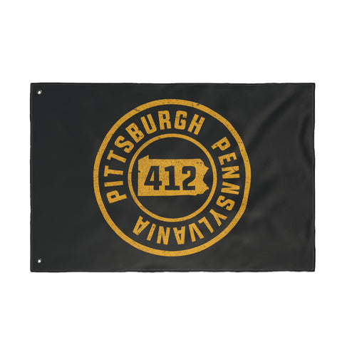 Pittsburgh Stamped - Double Sided Flag