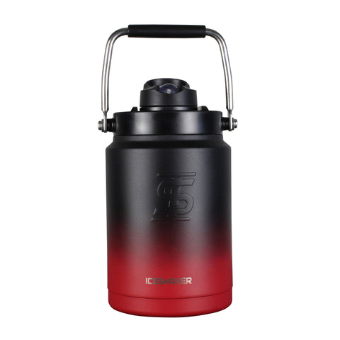 Half Gallon Jugs  Ice Shaker Red Black Ombre With Metal Base  