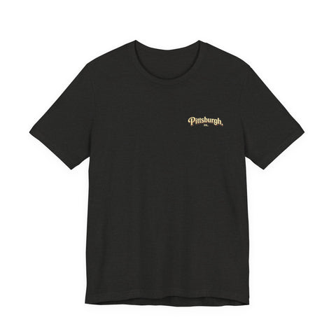 Vintage Pittsburgh Sunset (Print on Back) - Unisex Jersey Short Sleeve Tee