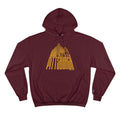 Pittsburgh Glass Building - Champion Hoodie Hoodie Printify Maroon S 