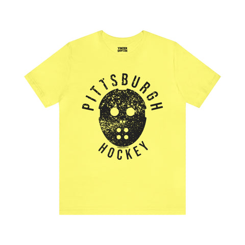 Retro Pittsburgh Hockey Shirt - Short Sleeve Tee T-Shirt Printify Yellow S 