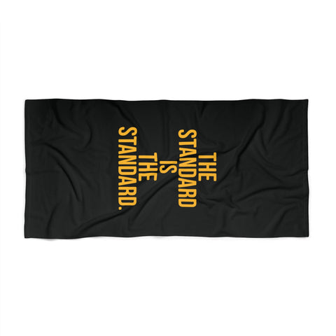 The Standard is The Standard Black Beach Towel Home Decor Printify 30" × 60"  