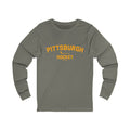 Pittsburgh Hockey - Collegiate Style - Long Sleeve Tee Long-sleeve Printify S Grey TriBlend